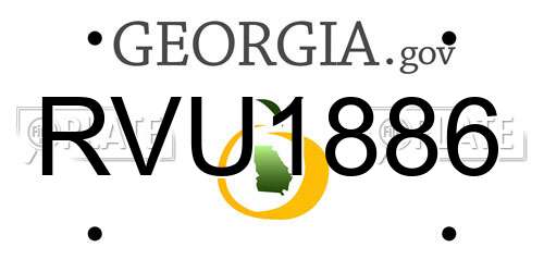 RVU1886 Georgia License Plate