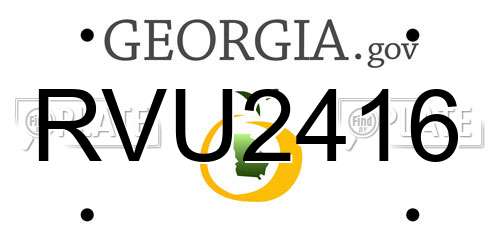 RVU2416 Georgia License Plate
