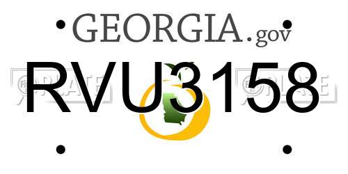 RVU3158 Georgia License Plate