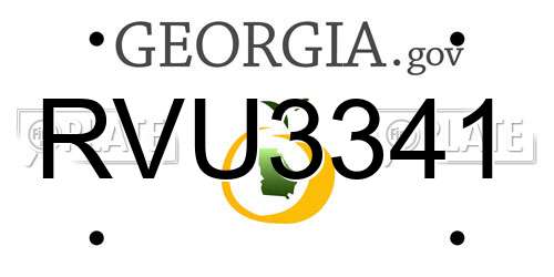 RVU3341 Georgia License Plate