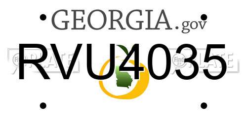 RVU4035 Georgia License Plate
