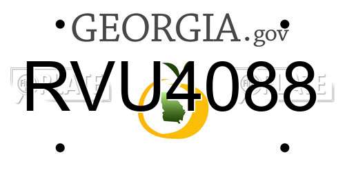 RVU4088 Georgia License Plate