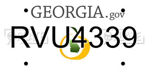 RVU4339 Georgia License Plate