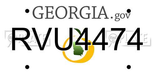 RVU4474 Georgia License Plate