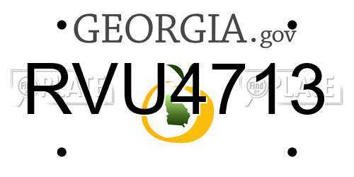 RVU4713 Georgia License Plate