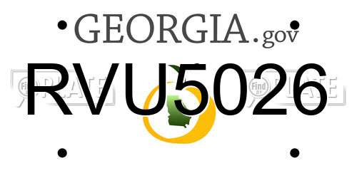 RVU5026 Georgia License Plate