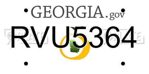 RVU5364 Georgia License Plate