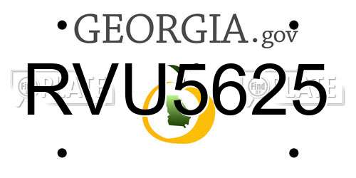 RVU5625 Georgia License Plate