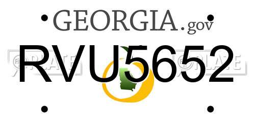 RVU5652 Georgia License Plate