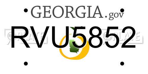 RVU5852 Georgia License Plate