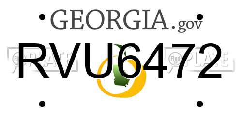 RVU6472 Georgia License Plate