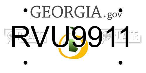 RVU9911 Georgia License Plate