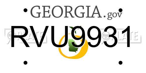 RVU9931 Georgia License Plate
