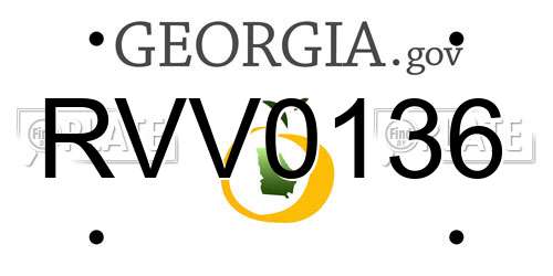 RVV0136 Georgia License Plate