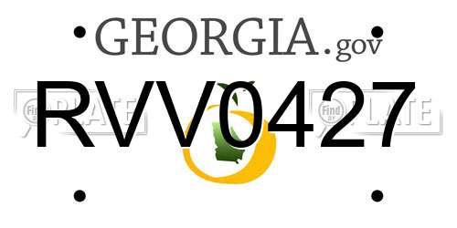 RVV0427 Georgia License Plate