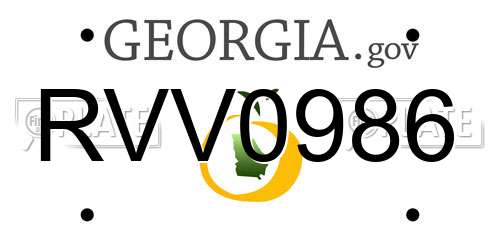 RVV0986 Georgia License Plate