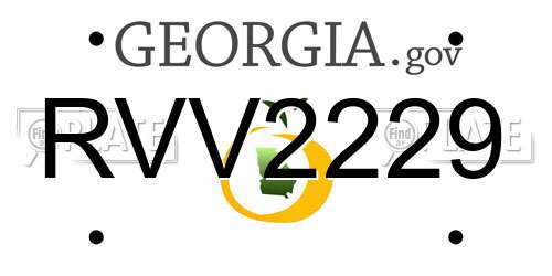 RVV2229 Georgia License Plate