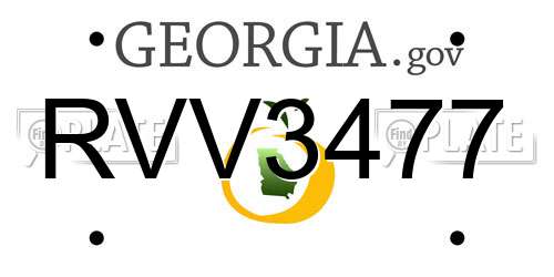 RVV3477 Georgia License Plate