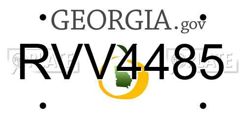 RVV4485 Georgia License Plate