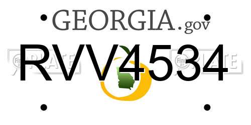 RVV4534 Georgia License Plate