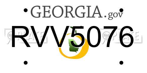 RVV5076 Georgia License Plate