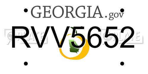 RVV5652 Georgia License Plate