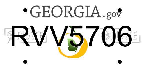 RVV5706 Georgia License Plate