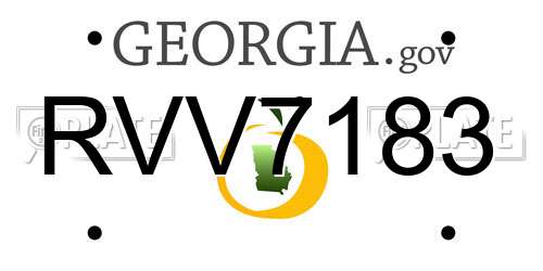 RVV7183 Georgia License Plate