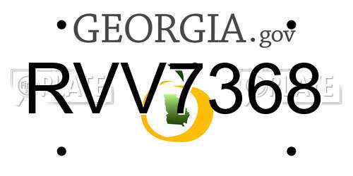 RVV7368 Georgia License Plate