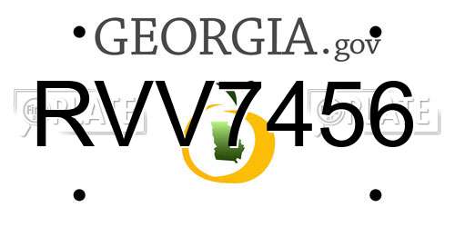 RVV7456 Georgia License Plate