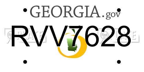 RVV7628 Georgia License Plate