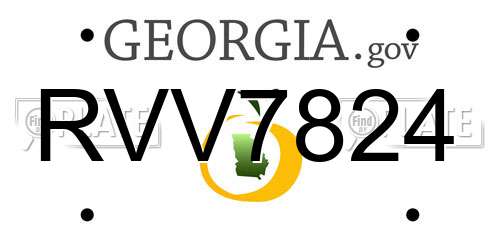 RVV7824 Georgia License Plate