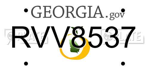 RVV8537 Georgia License Plate