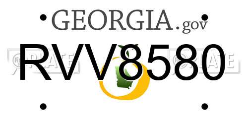 RVV8580 Georgia License Plate