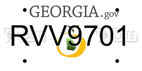 RVV9701 Georgia License Plate