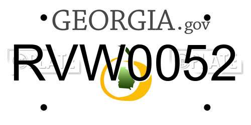 RVW0052 Georgia License Plate