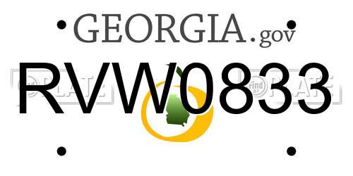 RVW0833 Georgia License Plate