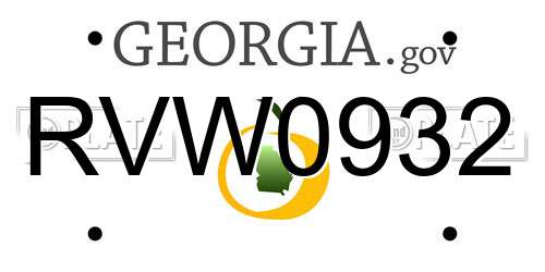 RVW0932 Georgia License Plate