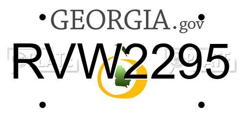 RVW2295 Georgia License Plate