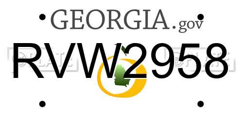 RVW2958 Georgia License Plate