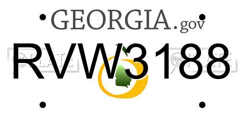 RVW3188 Georgia License Plate