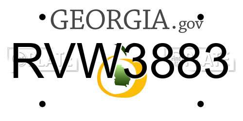 RVW3883 Georgia License Plate