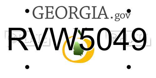 RVW5049 Georgia License Plate