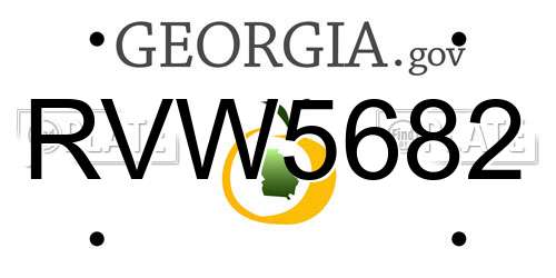 RVW5682 Georgia License Plate