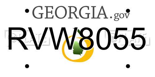 RVW8055 Georgia License Plate