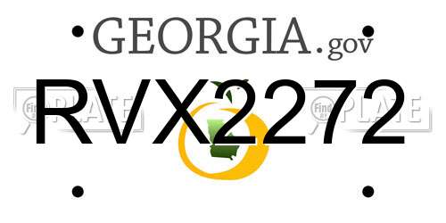RVX2272 Georgia License Plate