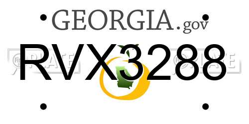 RVX3288 Georgia License Plate