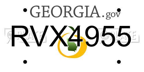 RVX4955 Georgia License Plate