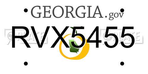 RVX5455 Georgia License Plate