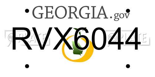 RVX6044 Georgia License Plate